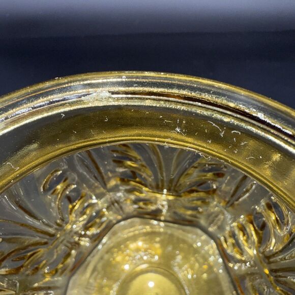 L E Smith Amber Atterbury Scroll Glass Canister Cookie Apothecary Jar 9" 1970s - Picture 10 of 14